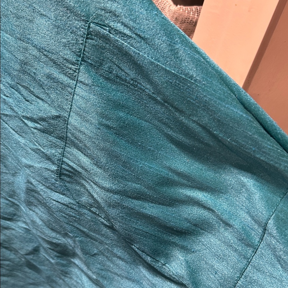 Teal Button-Up high lo dress/shirt - Picture 4 of 5